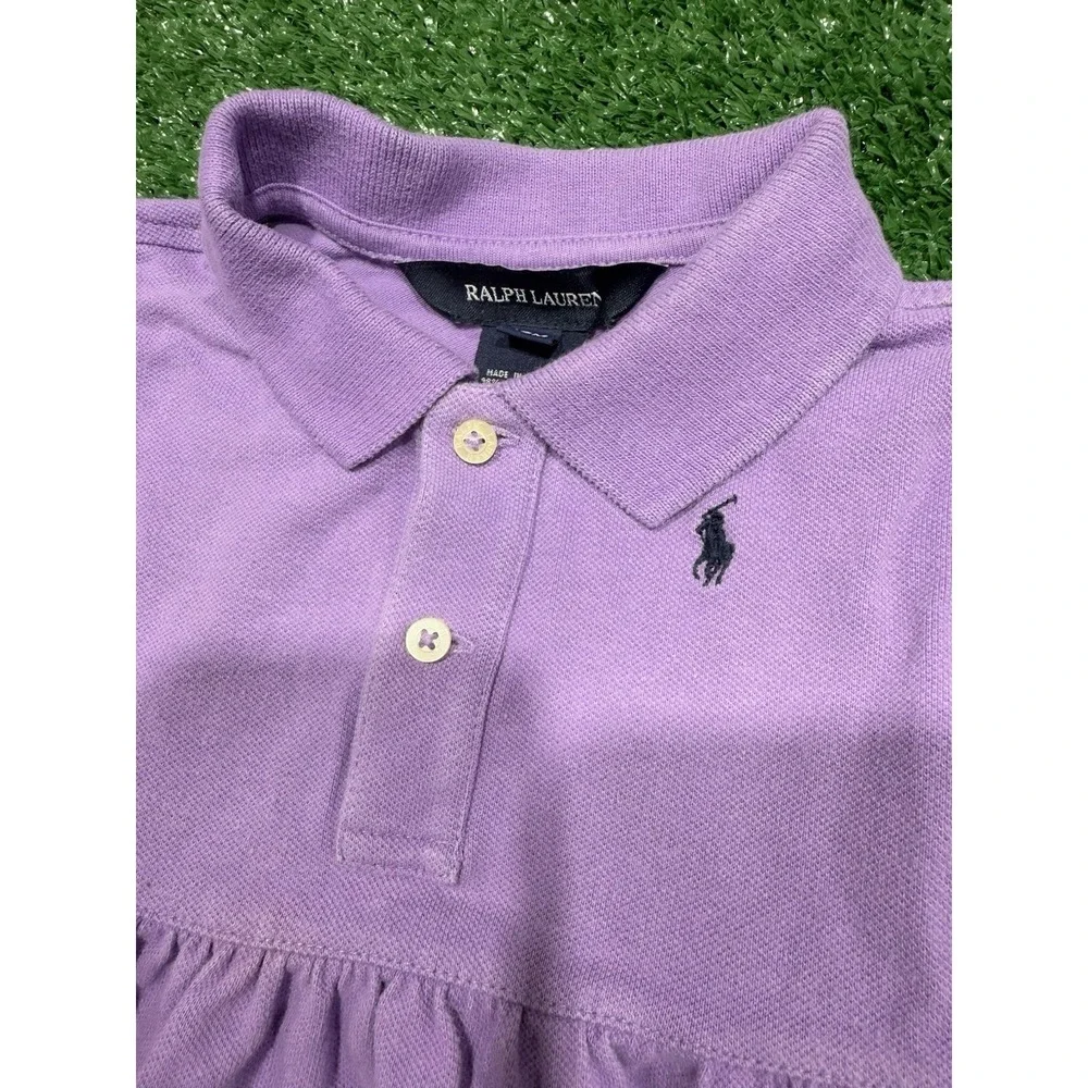 Ralph Lauren Purple Cotton Dress‎ with Matching Bloomers Baby Girl 18M